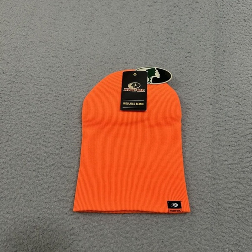 Mossy Oak Beanie Hat Cap Adult One Size Fits Most Blaze Orange Insulated Mens